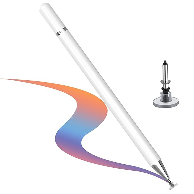 Direct Lightweight Metal Body Fine Point Capacitive Stylus Pen for Touchscreen Devices, Compatible with All Smartphones/Tablets/iPad/iPad Pro/iPhone/iPhone X (White)