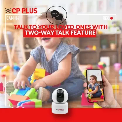 CP PLUS CP-E25A Full HD Wi-Fi PT Camera with 360 degree View, 2-Way Talk & Night Vision Security Camera  (128 GB, 1 Channel)