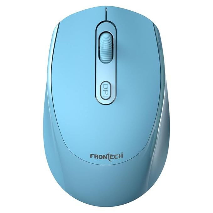 Frontech Wireless Mouse Stylish Design | 4 Handy Buttons | Scroll Wheel 1600 DPI Wireless Optical Mouse  (USB 2.0, Blue)