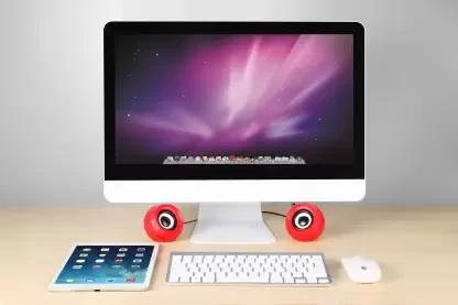 Enter 2.0 MULTIMEDIA MINI SPEAKER IGLOO 6 W Laptop/Desktop Speaker  (Red, 2.0 Channel)